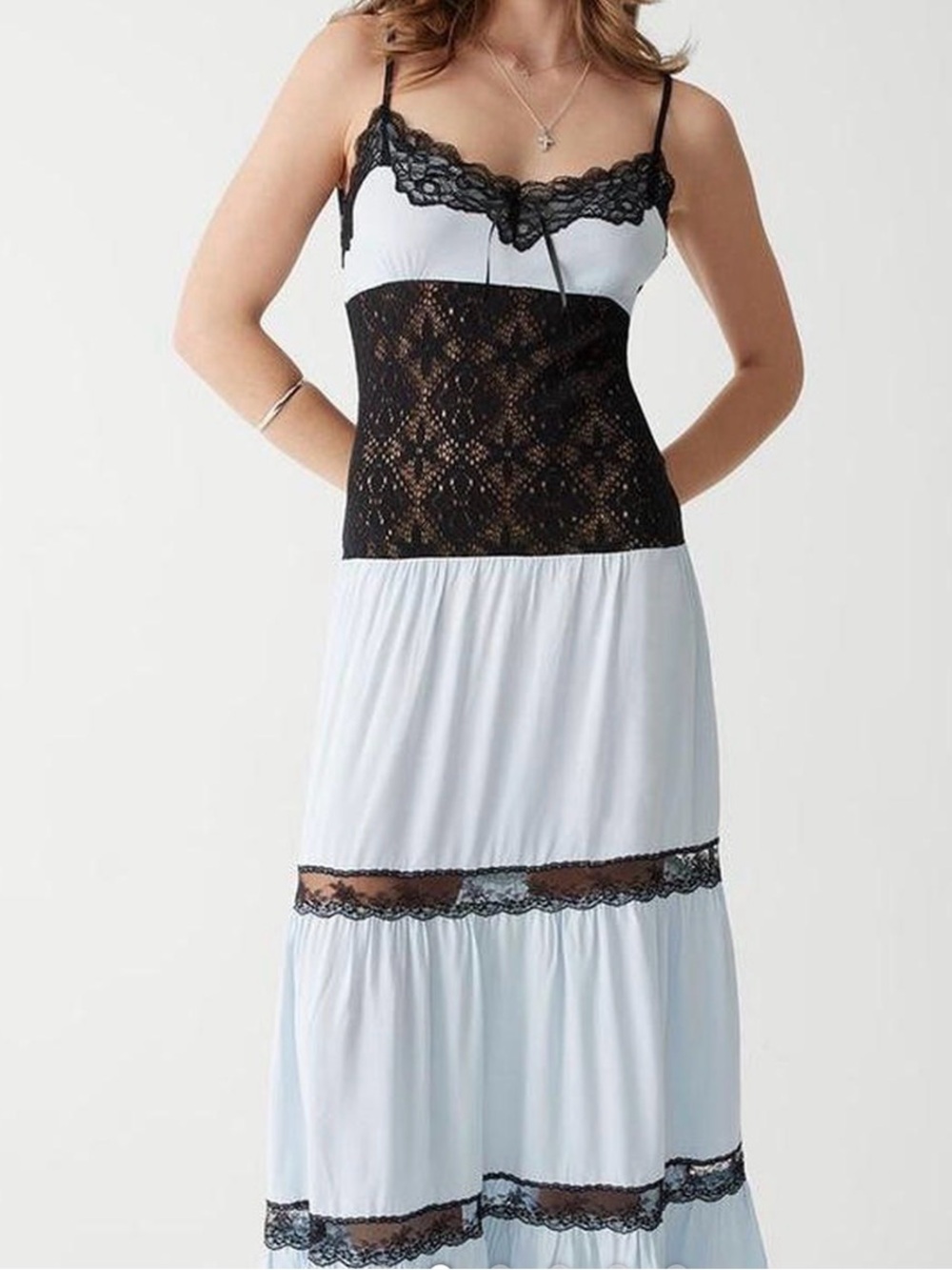 Frankie’s bikinis vineyard crochet maxi dress